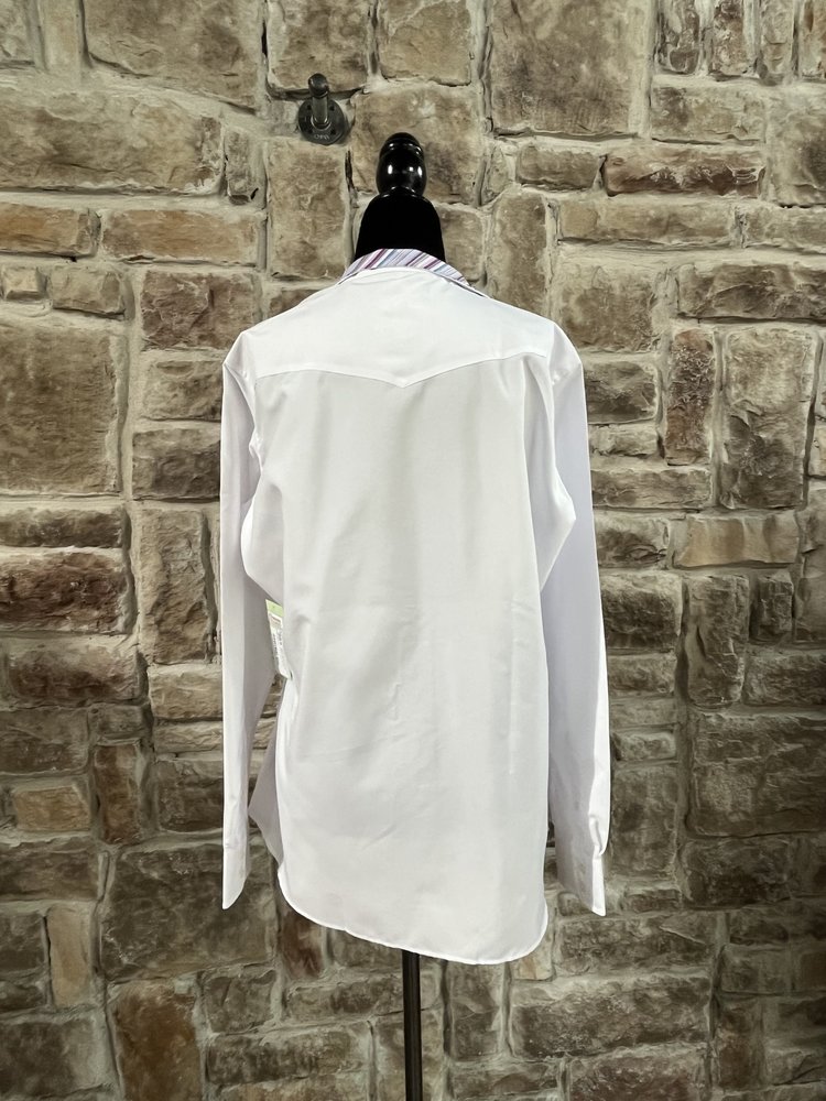 Essex Classics White Solid Riding Shirt, Size 40 (L)