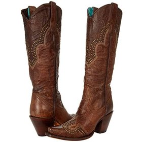 Corral Corral Boot A4097 Brown Embroidery & Studs Tall Top