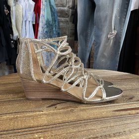 Lucky Brand Gold Platinum Lace Up Wedge