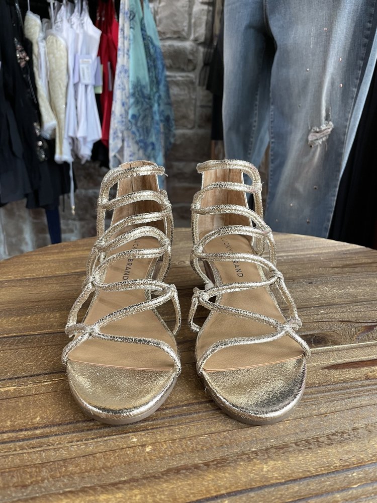 Lucky Brand Gold Platinum Lace Up Wedge