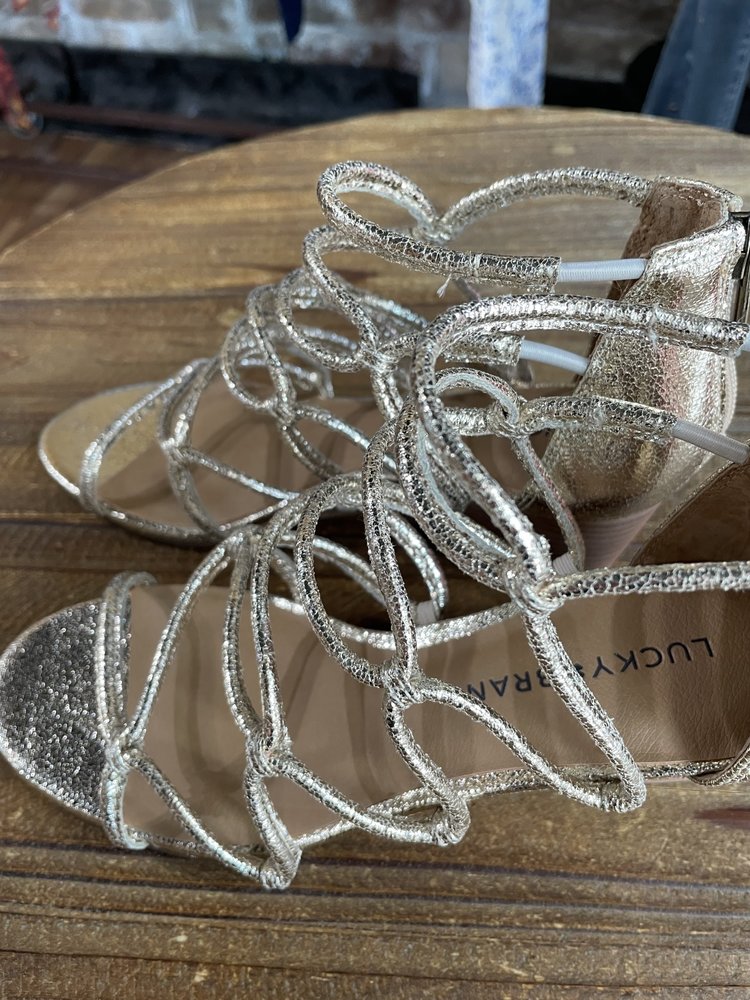 Lucky Brand Gold Platinum Lace Up Wedge