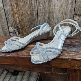 Caparros Silver Wedges with Rinestones, Size 6