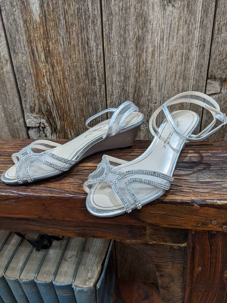 Caparros Silver Wedges with Rinestones, Size 6