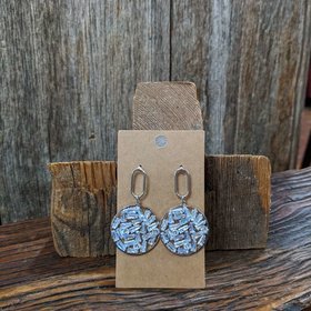 Silver Rhinestone Circle Earrings