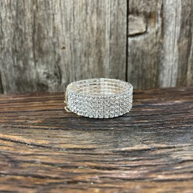 Silver Rhinestone Amelia Stretch Bracelet