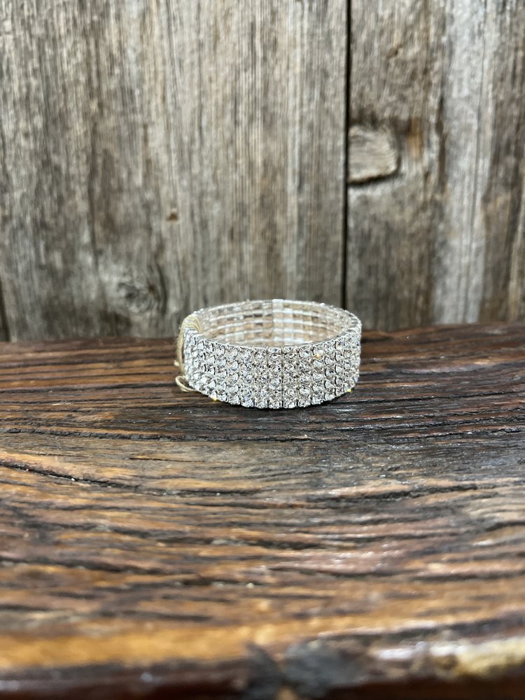 Silver Rhinestone Amelia Stretch Bracelet