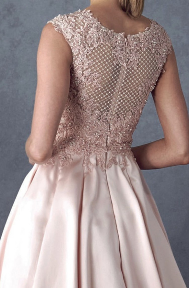 Bicici & Coty Pink Lace and Pearl Embellished Mesh Back Gown w/Pockets, Size 2XL