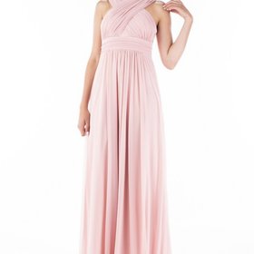 Fiesta Fashion Light Pink Chiffon Cross Halter Gown, Size XL