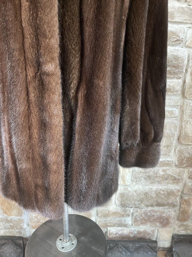 Marshall Field & Co. Dark Ranch Mink Stroller w/ Mandarin Collar, Size M