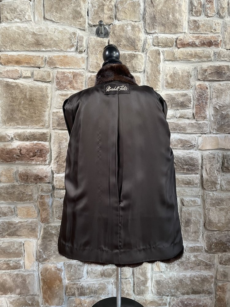 Marshall Field & Co. Dark Ranch Mink Stroller w/ Mandarin Collar, Size M