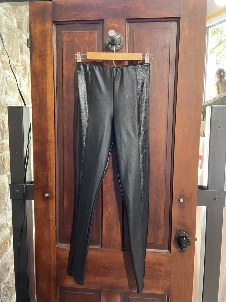 1.State Black Faux Leather Side Patent Leggings, Size S