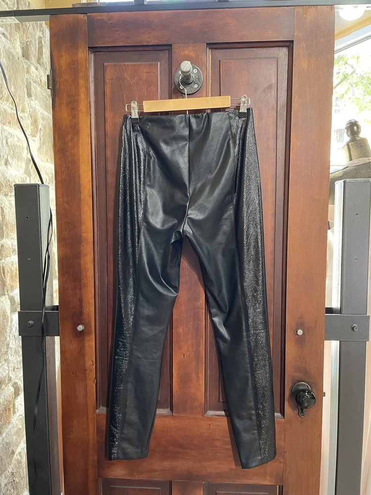 1.State Black Faux Leather Side Patent Leggings, Size S