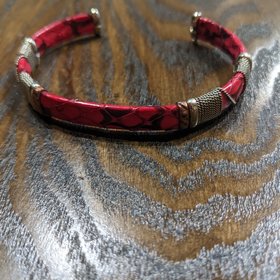 Red Snakeskin Bracelet