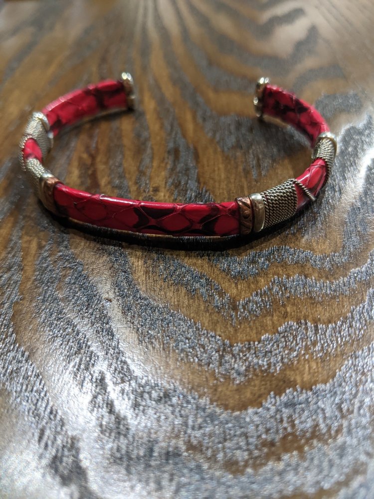Red Snakeskin Bracelet