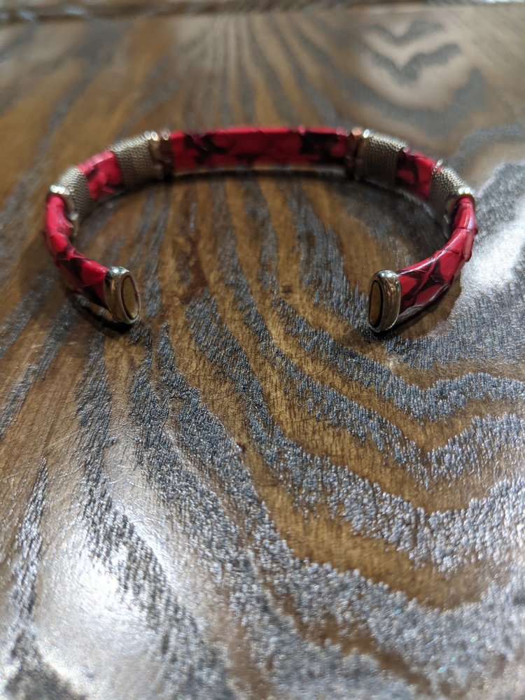 Red Snakeskin Bracelet
