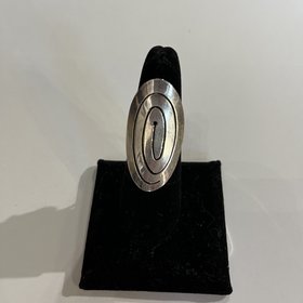 Silver Oval Spiral Ring, Size 6.5