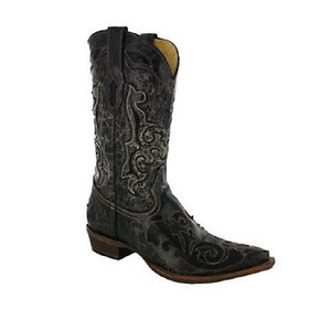 Corral Men's Corral Boot C2155, Black Vintage Lizard Inlay, Size  7 1/2