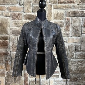 Corral Ladies Brown Embroidered & Studded Lamb Jacket, Size M