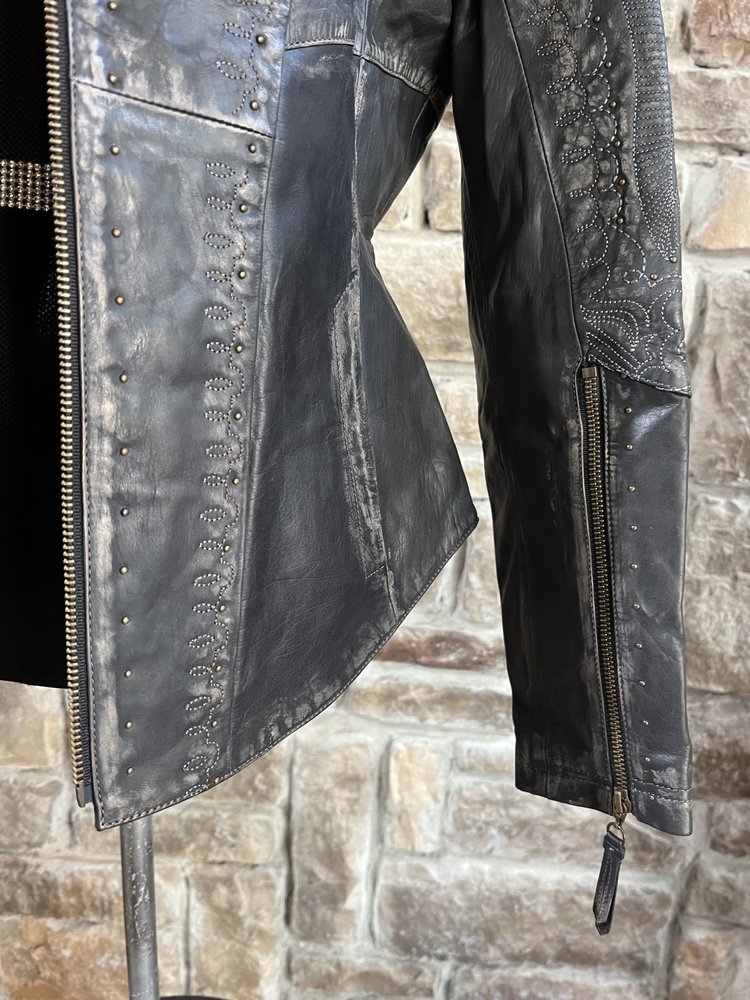 Corral Ladies Brown Embroidered & Studded Lamb Jacket, Size M