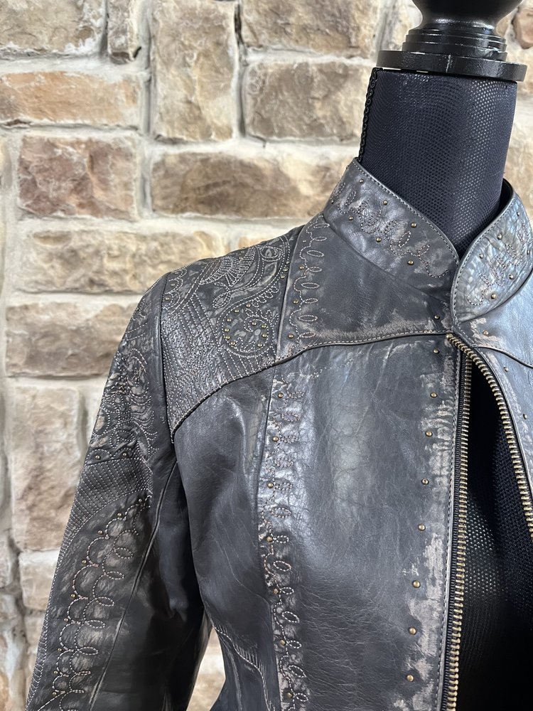 Corral Ladies Brown Embroidered & Studded Lamb Jacket, Size M