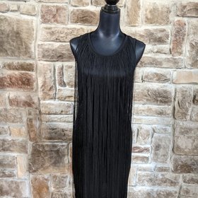 Sam Edelman Black Flapper Open-Back Dress, L