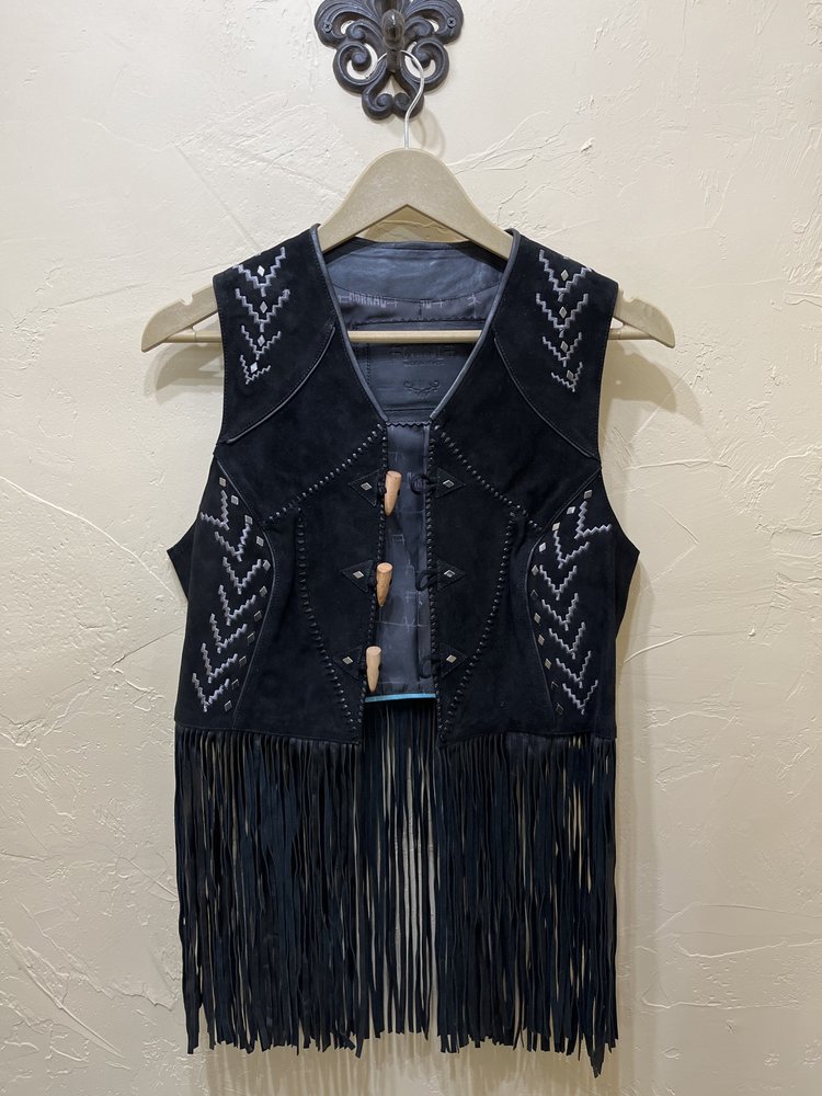 Corral Corral Black Fringed Lamb Vest
