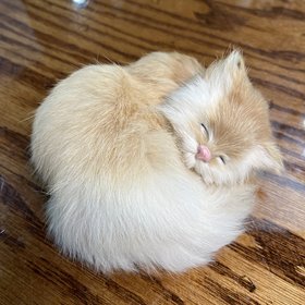 Cat Figurine of Rabbit Fur