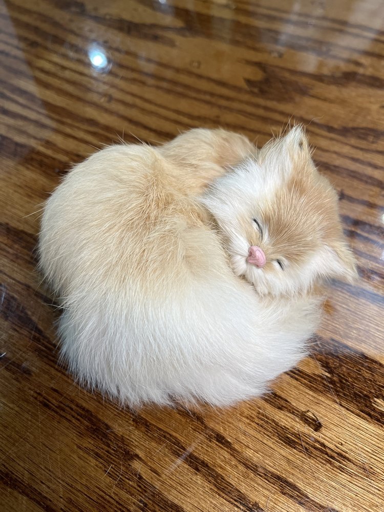 Cat Figurine of Rabbit Fur
