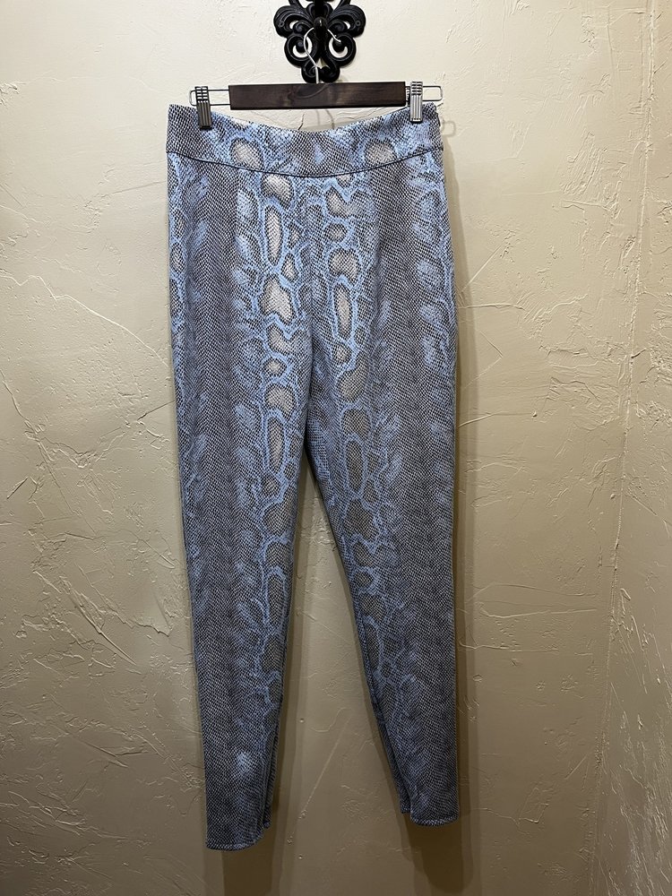 Missguided Slate Gray Snake Print Pants, Size 6