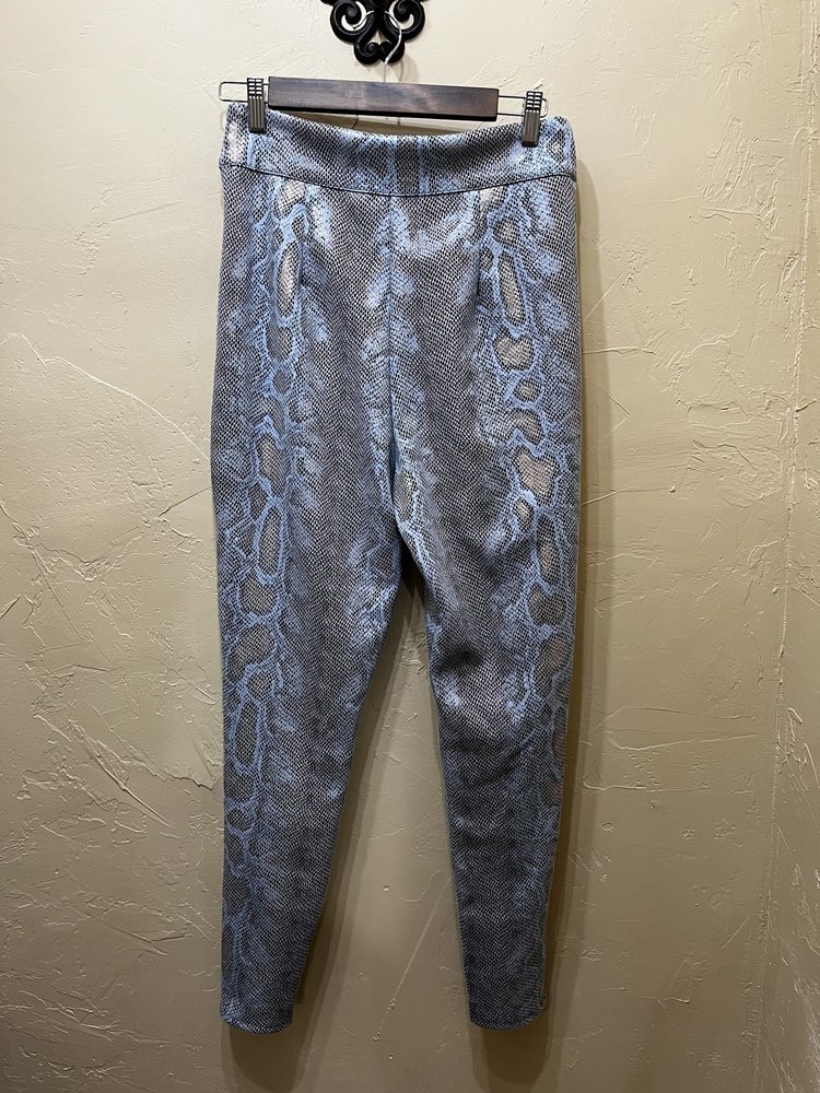 Missguided Slate Gray Snake Print Pants, Size 6
