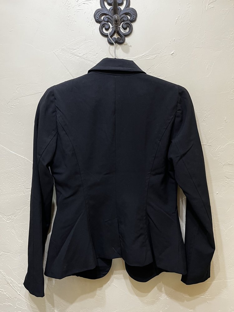 Caché Black Blazer with Studded Shoulders, Size 0