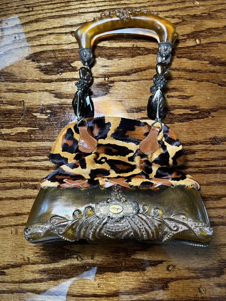 Maya Evangelista Amber Maya Evangelista Cheetah Print Handbag