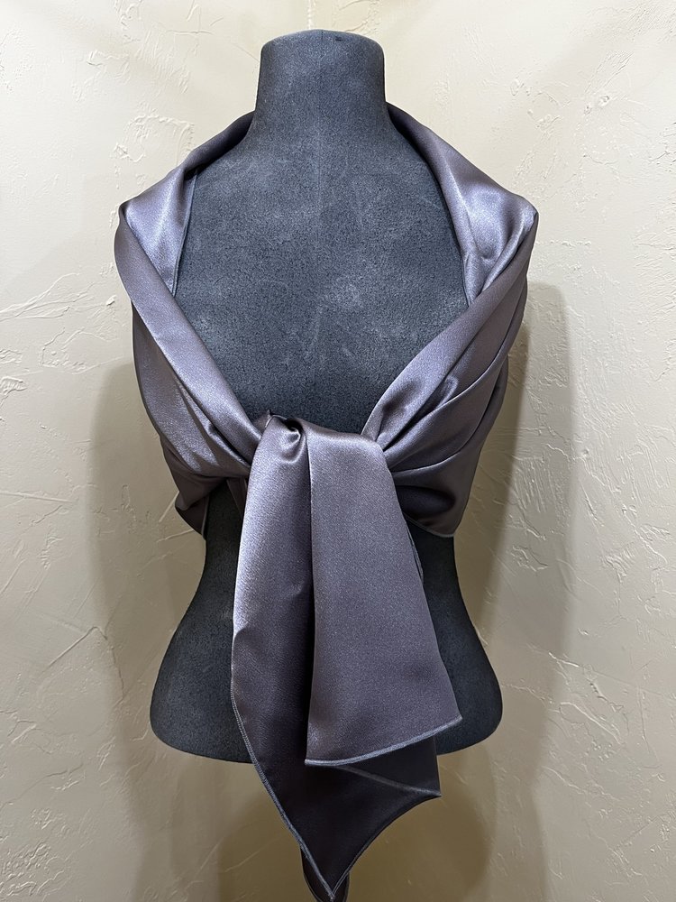 Charcoal Gray Satin Wrap
