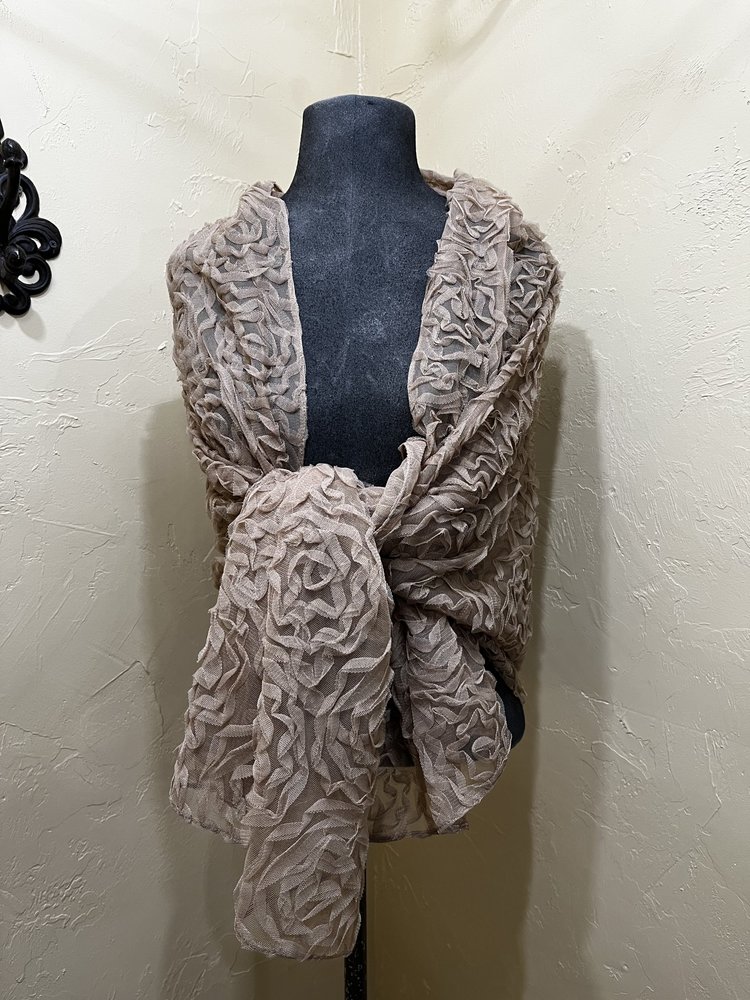 Beige Floral Soutache Wrap