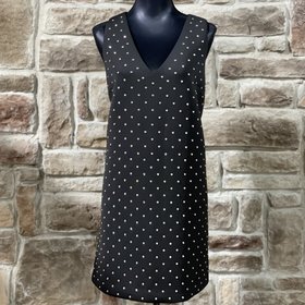 French Connection Black Diamond Crop Shift Scuba Dress