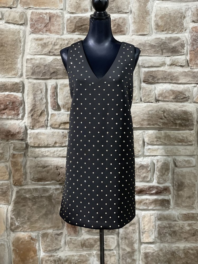 French Connection Black Diamond Crop Shift Scuba Dress