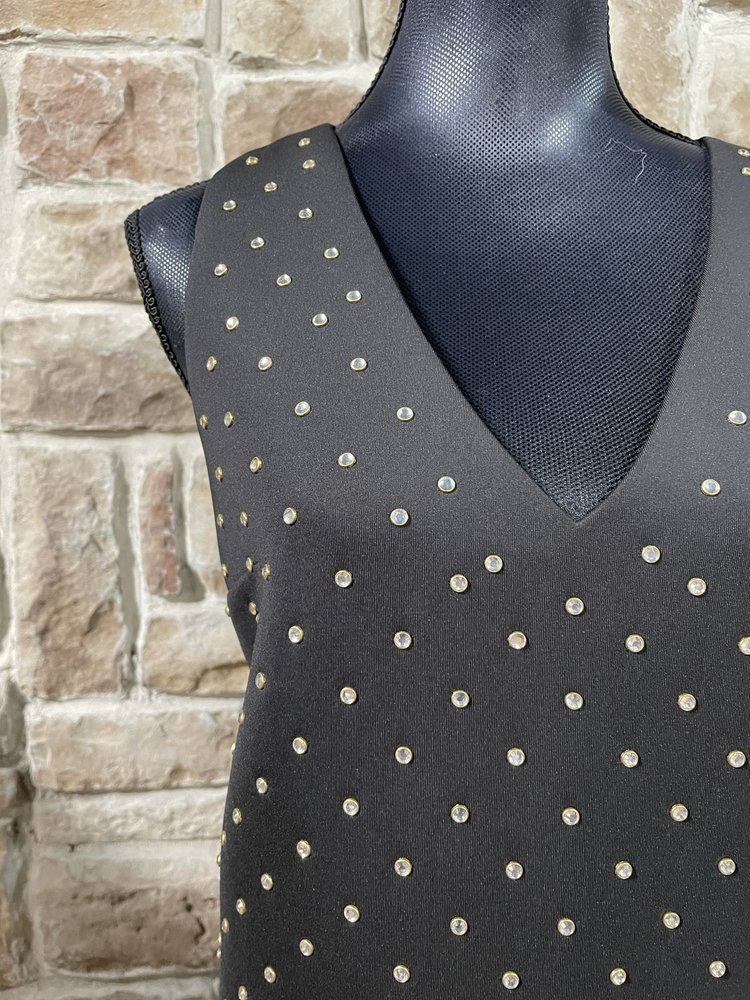 French Connection Black Diamond Crop Shift Scuba Dress