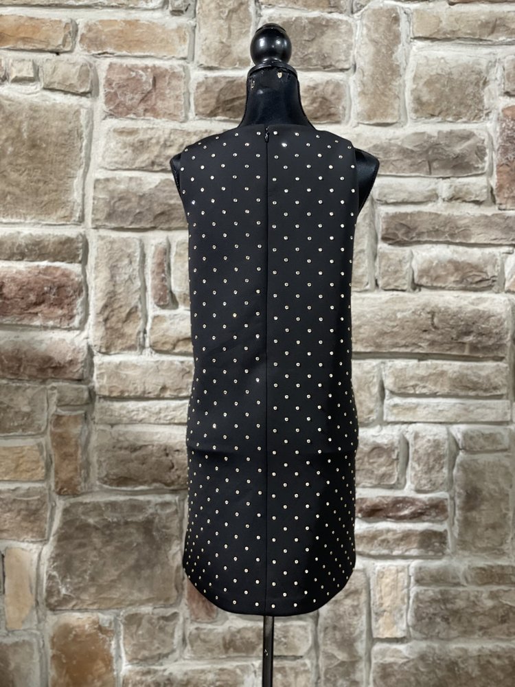 French Connection Black Diamond Crop Shift Scuba Dress