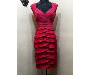 adrianna papell shutter pleat satin dress NWOT black Adrianna Papell Shutter Pleat Sheath laced Dress size 8