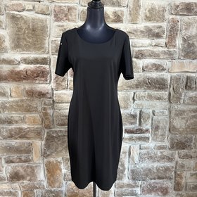 SLNY Black Short Sleeve w/ Diamonds Dress, Size 14