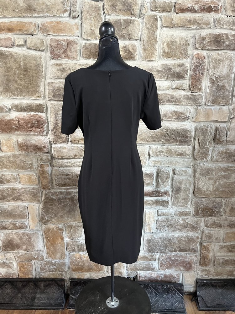 SLNY Black Short Sleeve w/ Diamonds Dress, Size 14