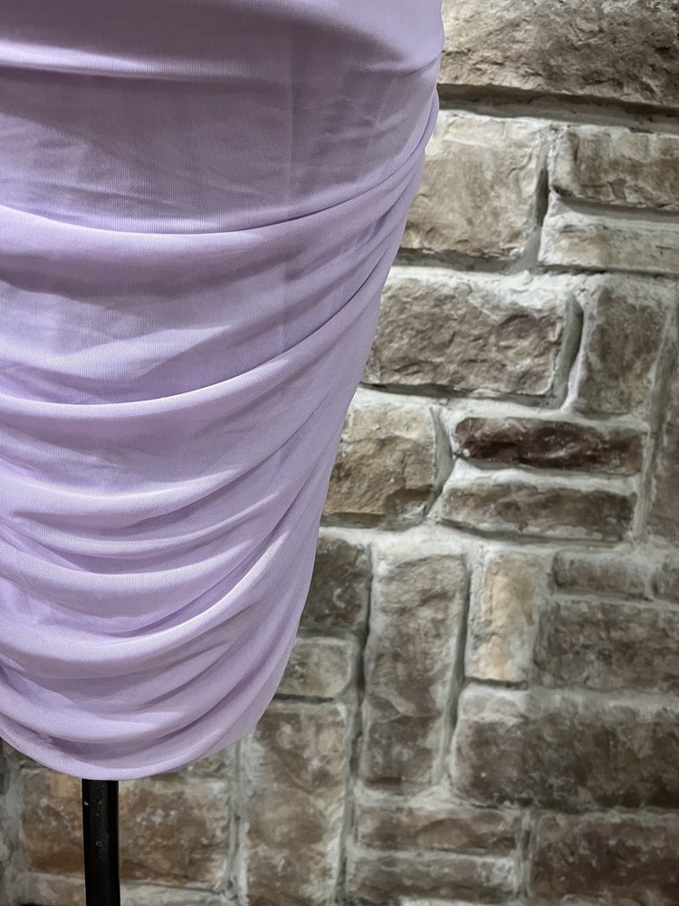 BB Dakota Lavender Ruched Bodycon Dress, Size S