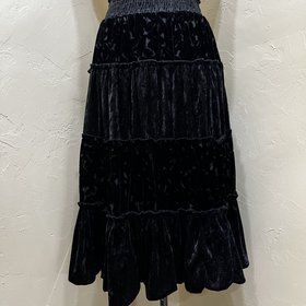 Black Velvet Panel Skirt, Size 8