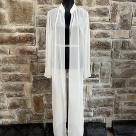 Jkara Ivory Embellished Mesh Evening Jacket, Size 12