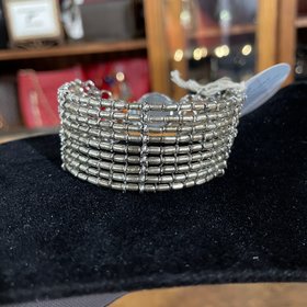 Ava Claire Vintage Silver 9 Strand Box Clasp Bracelet