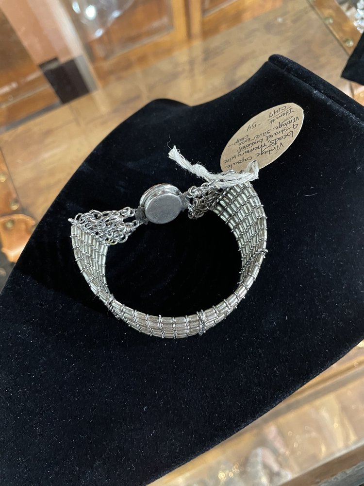 Ava Claire Vintage Silver 9 Strand Box Clasp Bracelet