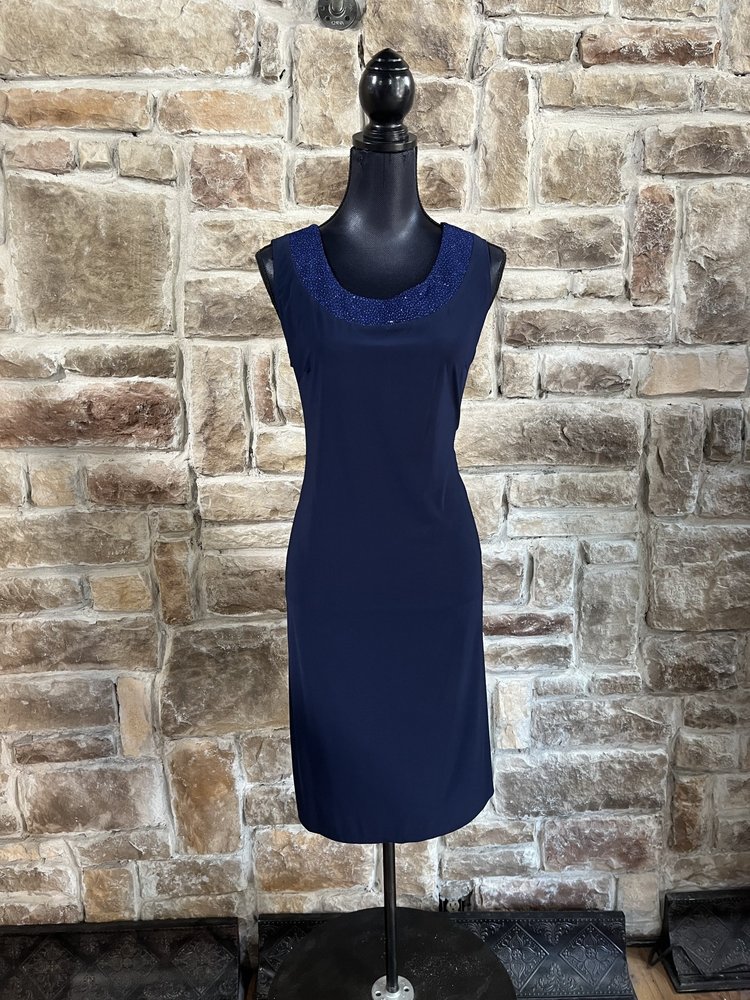 R & M Richards Navy Sparkle and Mesh 2-Piece Set, Size 10