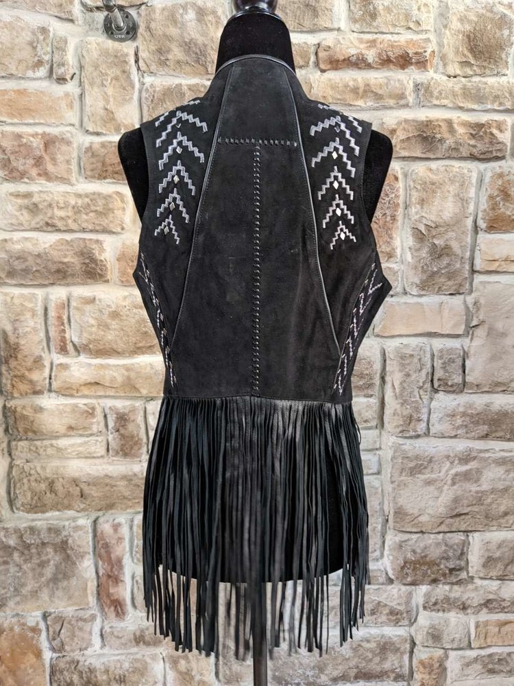 Corral Corral Black Fringed Lamb Vest