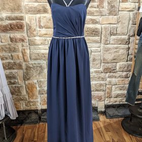 Alfred Angelo Navy Gown with Crystal Straps, Size 8
