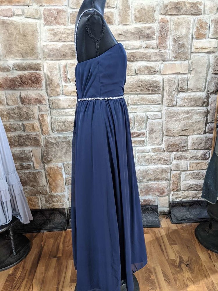 Alfred Angelo Navy Gown with Crystal Straps, Size 8